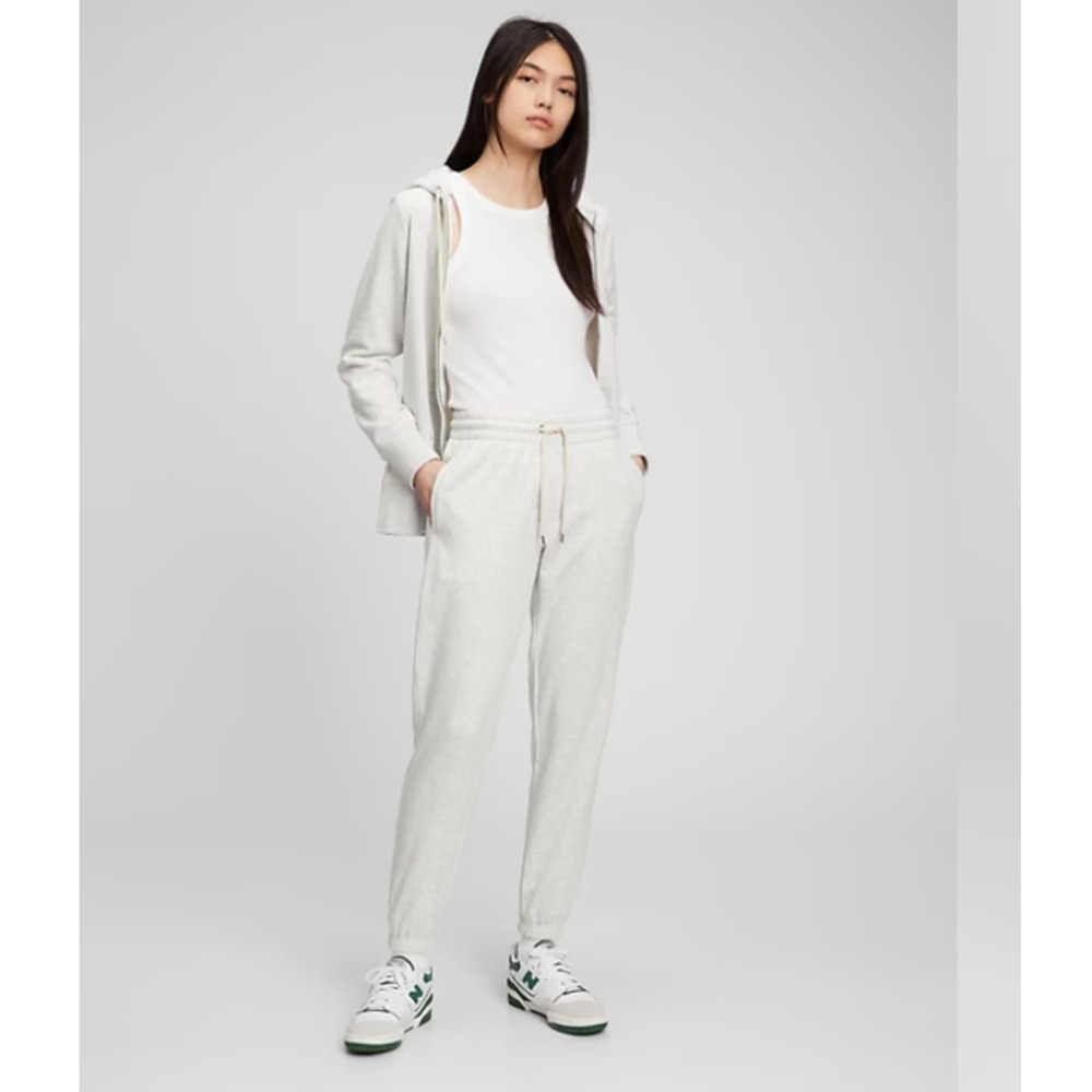 Gap fleece joggers white heather medium